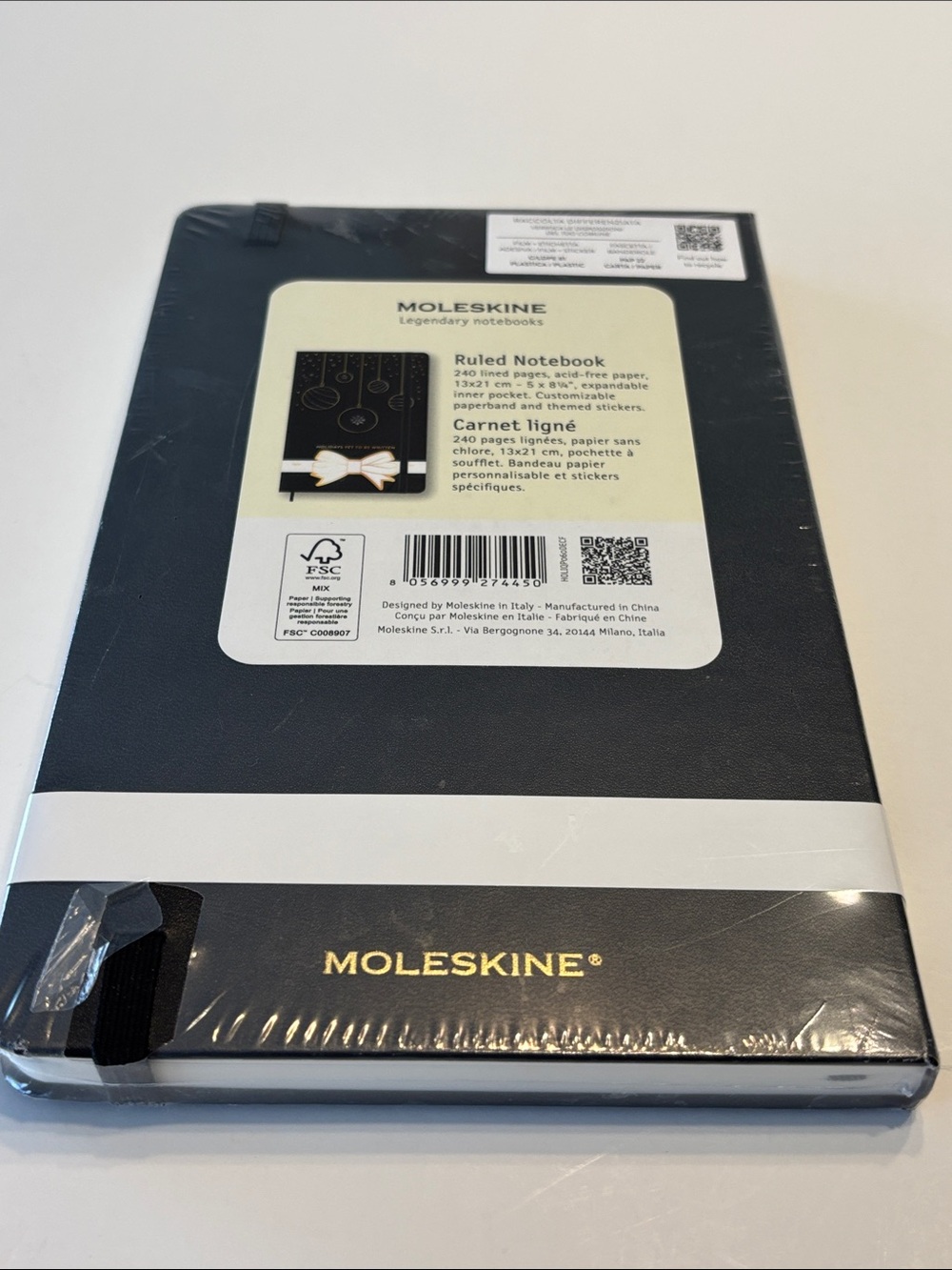 Moleskin Hard Cover Holiday Notebook in Black - Picture 10 of 11
